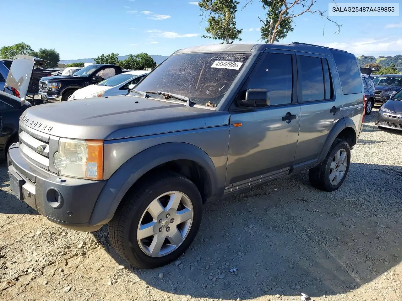 2007 Land Rover Lr3 Hse VIN: SALAG25487A439855 Lot: 49300906
