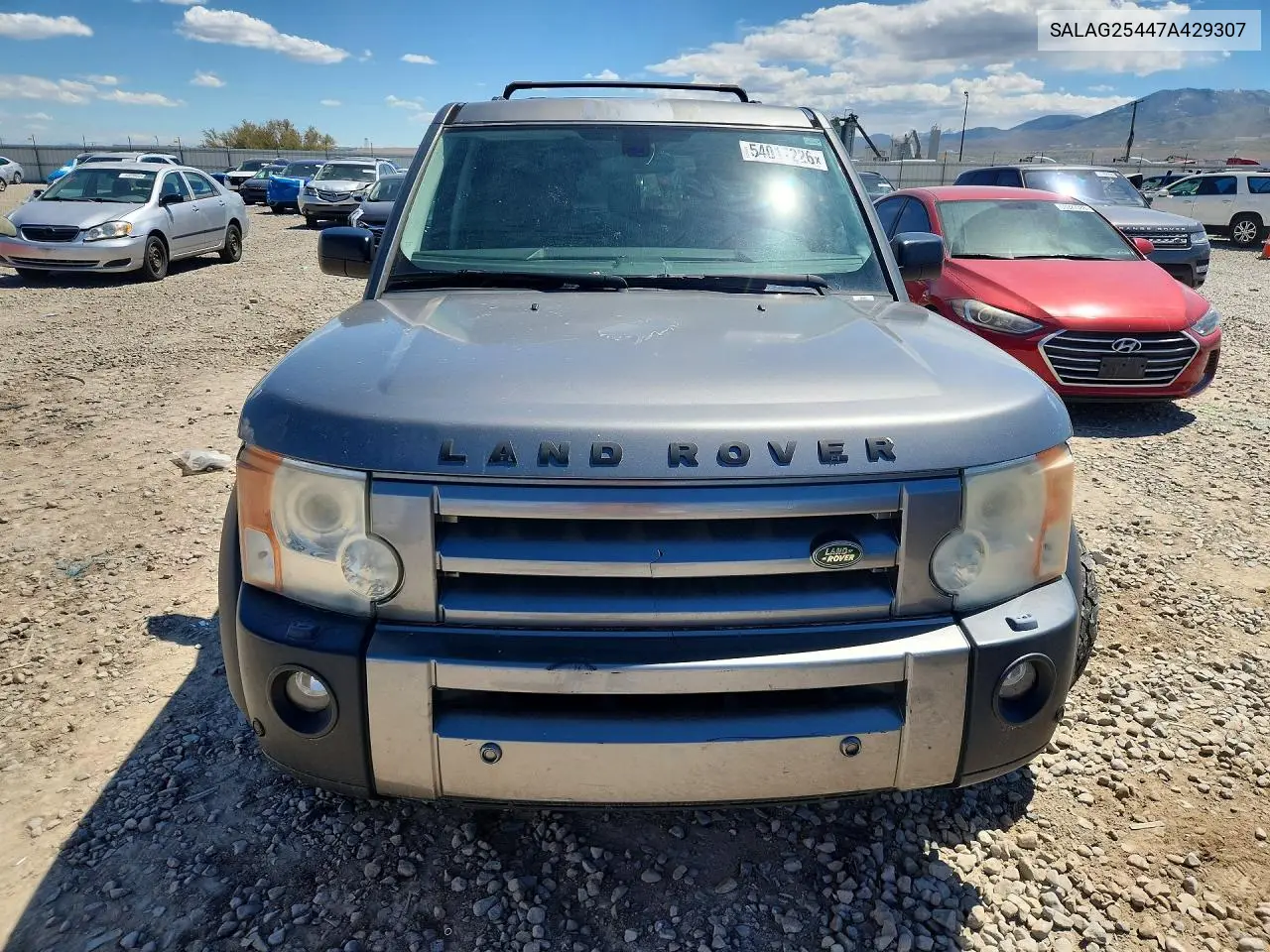 2007 Land Rover Lr3 Hse VIN: SALAG25447A429307 Lot: 54017226