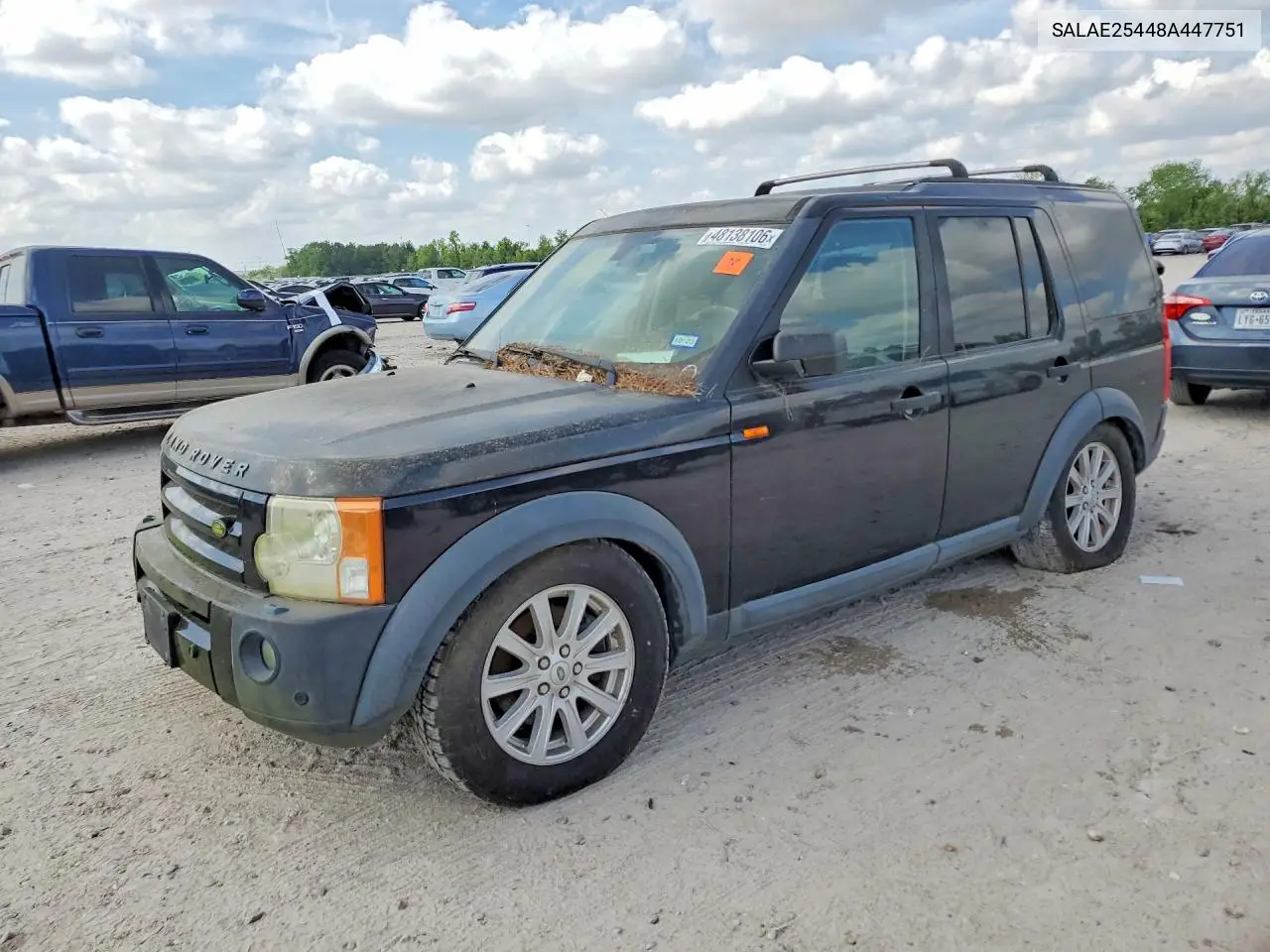 2008 Land Rover Lr3 Se VIN: SALAE25448A447751 Lot: 48138106
