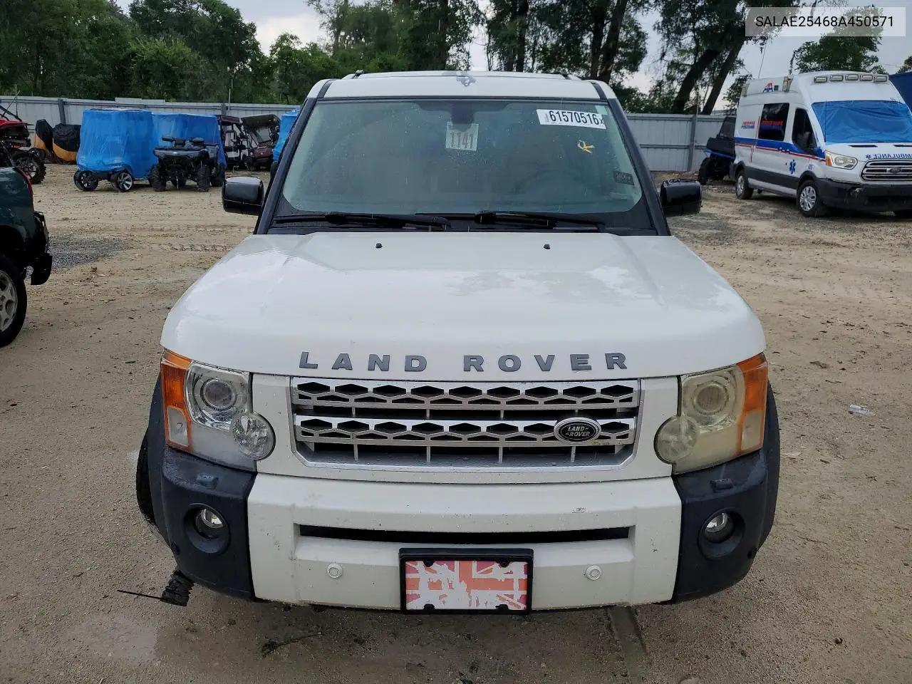 2008 Land Rover Lr3 Se VIN: SALAE25468A450571 Lot: 61570516