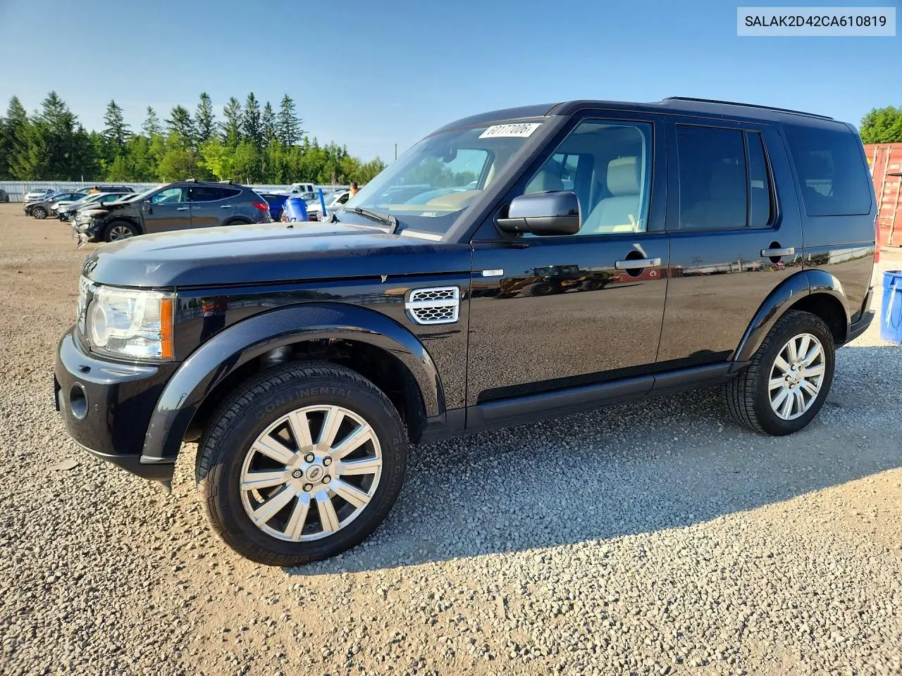 2012 Land Rover Lr4 Hse Luxury VIN: SALAK2D42CA610819 Lot: 60177006