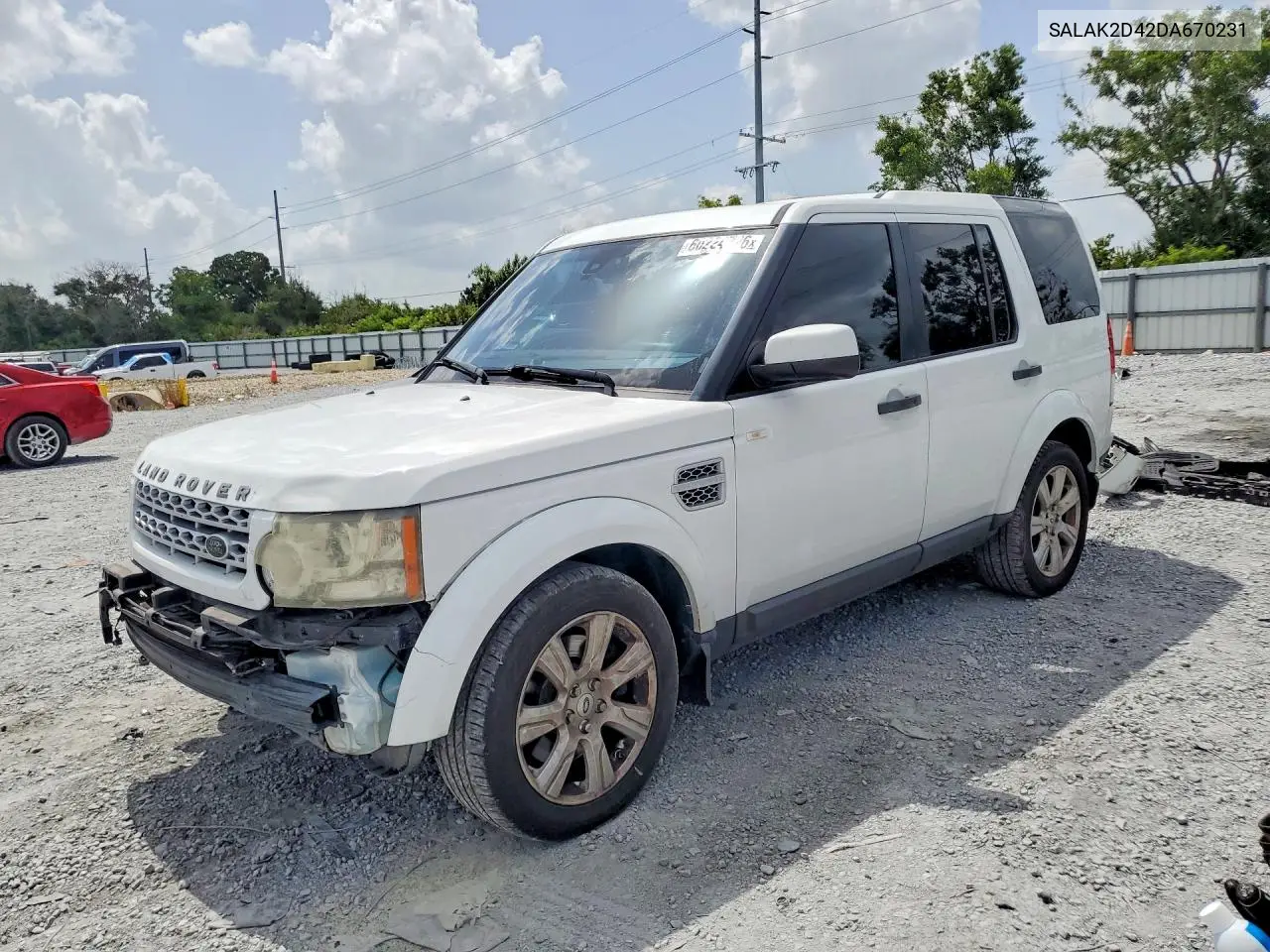 2013 Land Rover Lr4 Hse Luxury VIN: SALAK2D42DA670231 Lot: 60224726