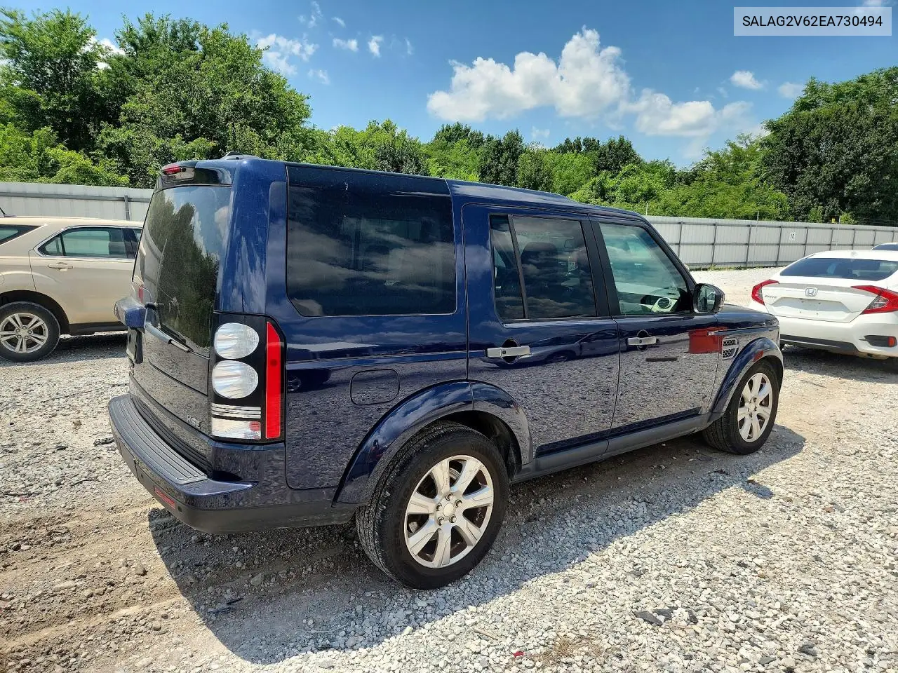 2014 Land Rover Lr4 Hse VIN: SALAG2V62EA730494 Lot: 59292676