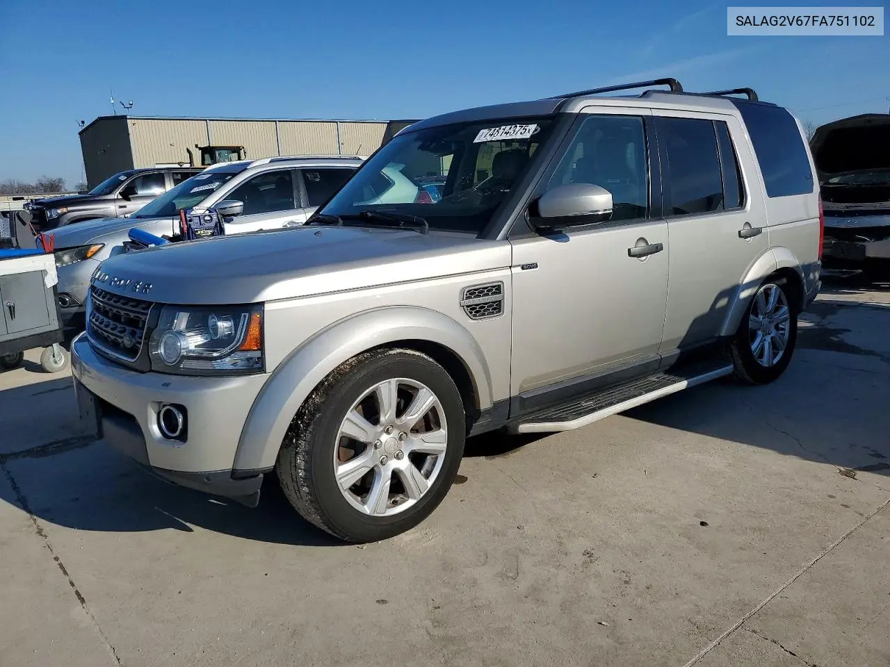 2015 Land Rover Lr4 Hse VIN: SALAG2V67FA751102 Lot: 74814375