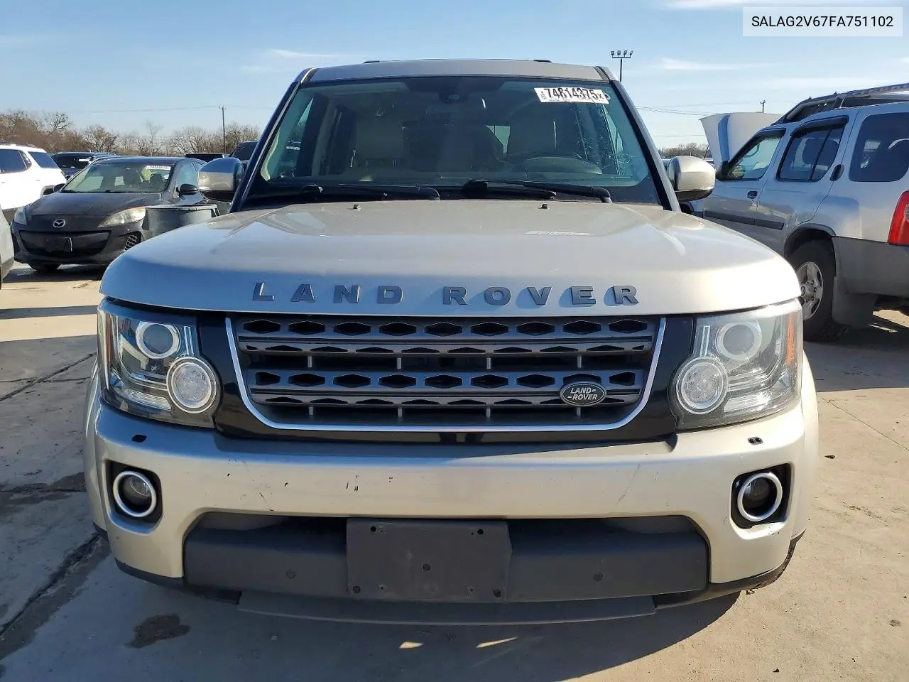 2015 Land Rover Lr4 Hse VIN: SALAG2V67FA751102 Lot: 74814375