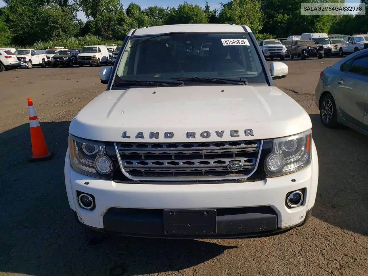 2016 Land Rover Lr4 Hse VIN: SALAG2V64GA832978 Lot: 61545826