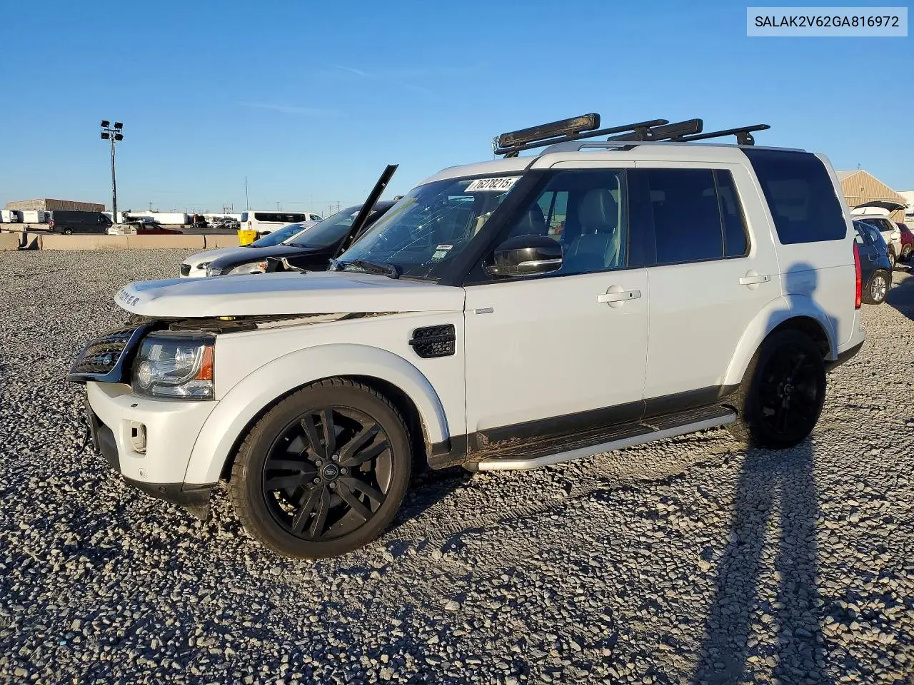 2016 Land Rover Lr4 Hse Luxury VIN: SALAK2V62GA816972 Lot: 76278215