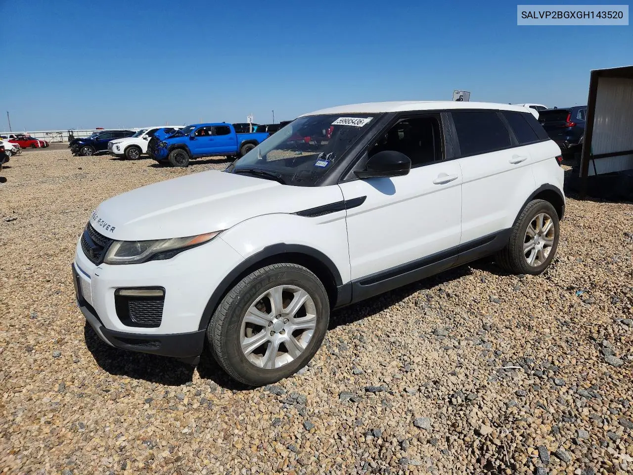 2016 Land Rover Range Rover Evoque Se VIN: SALVP2BGXGH143520 Lot: 59985436