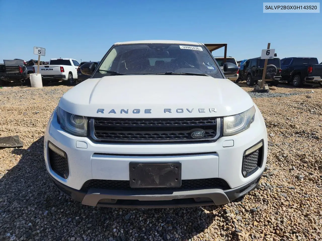 2016 Land Rover Range Rover Evoque Se VIN: SALVP2BGXGH143520 Lot: 59985436
