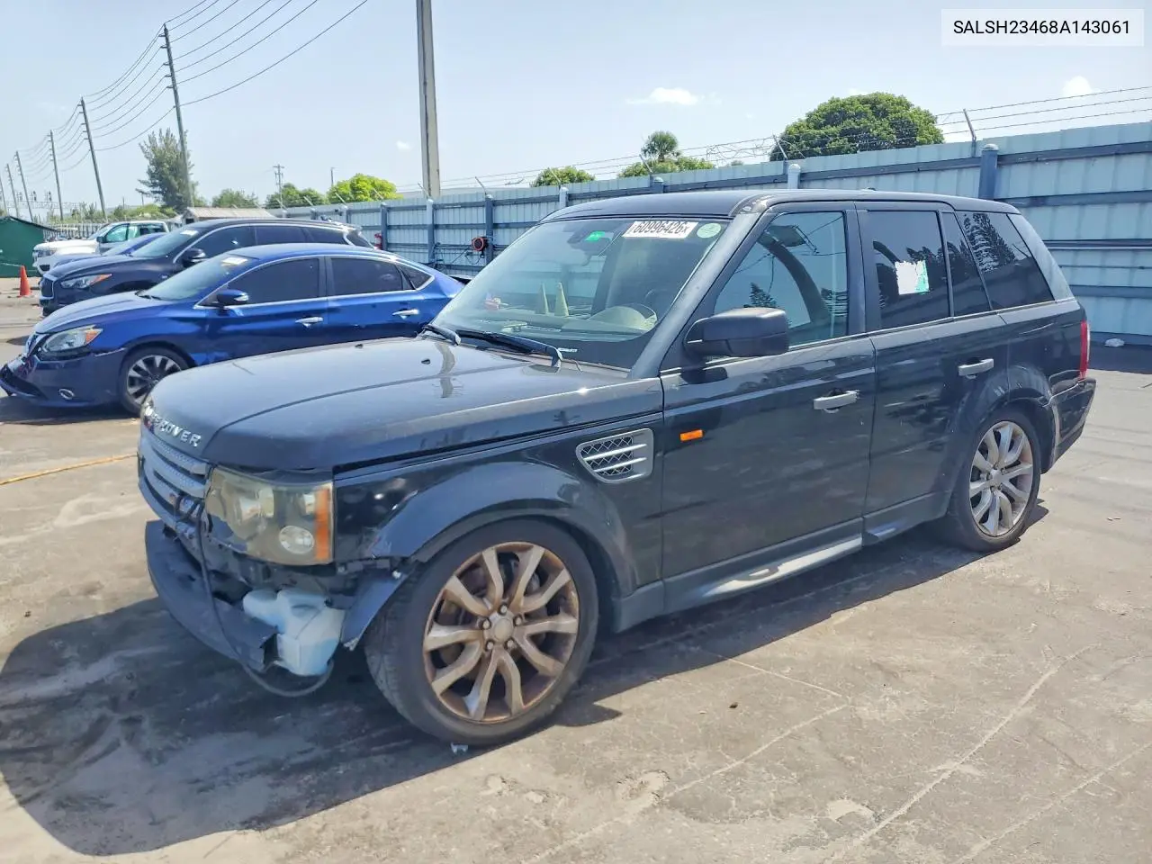 2008 Land Rover Range Rover Sport Supercharged VIN: SALSH23468A143061 Lot: 60996426