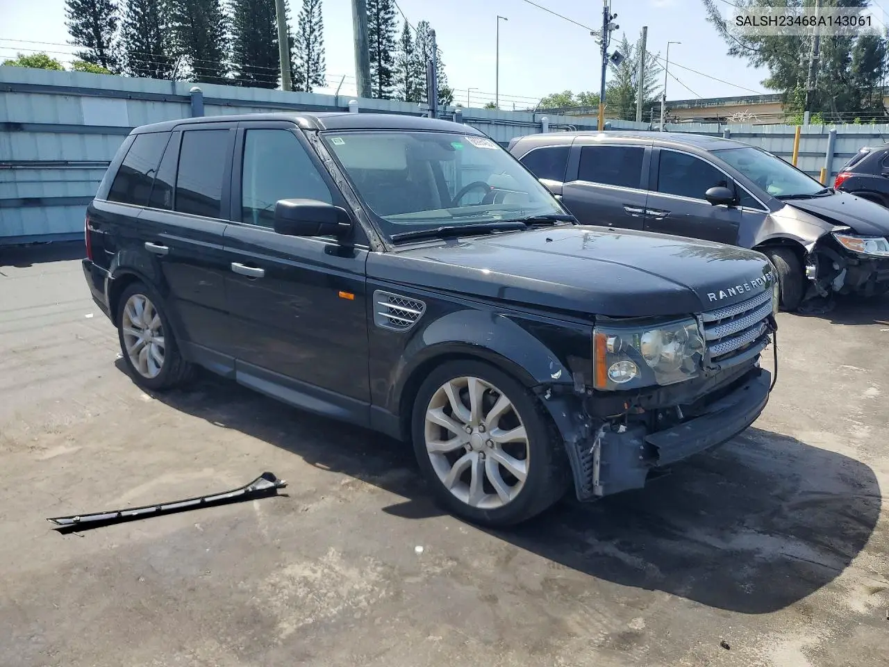 2008 Land Rover Range Rover Sport Supercharged VIN: SALSH23468A143061 Lot: 60996426