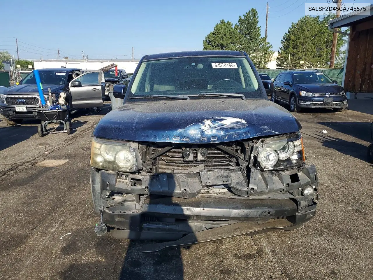 2012 Land Rover Range Rover Sport Hse VIN: SALSF2D45CA745575 Lot: 62070186