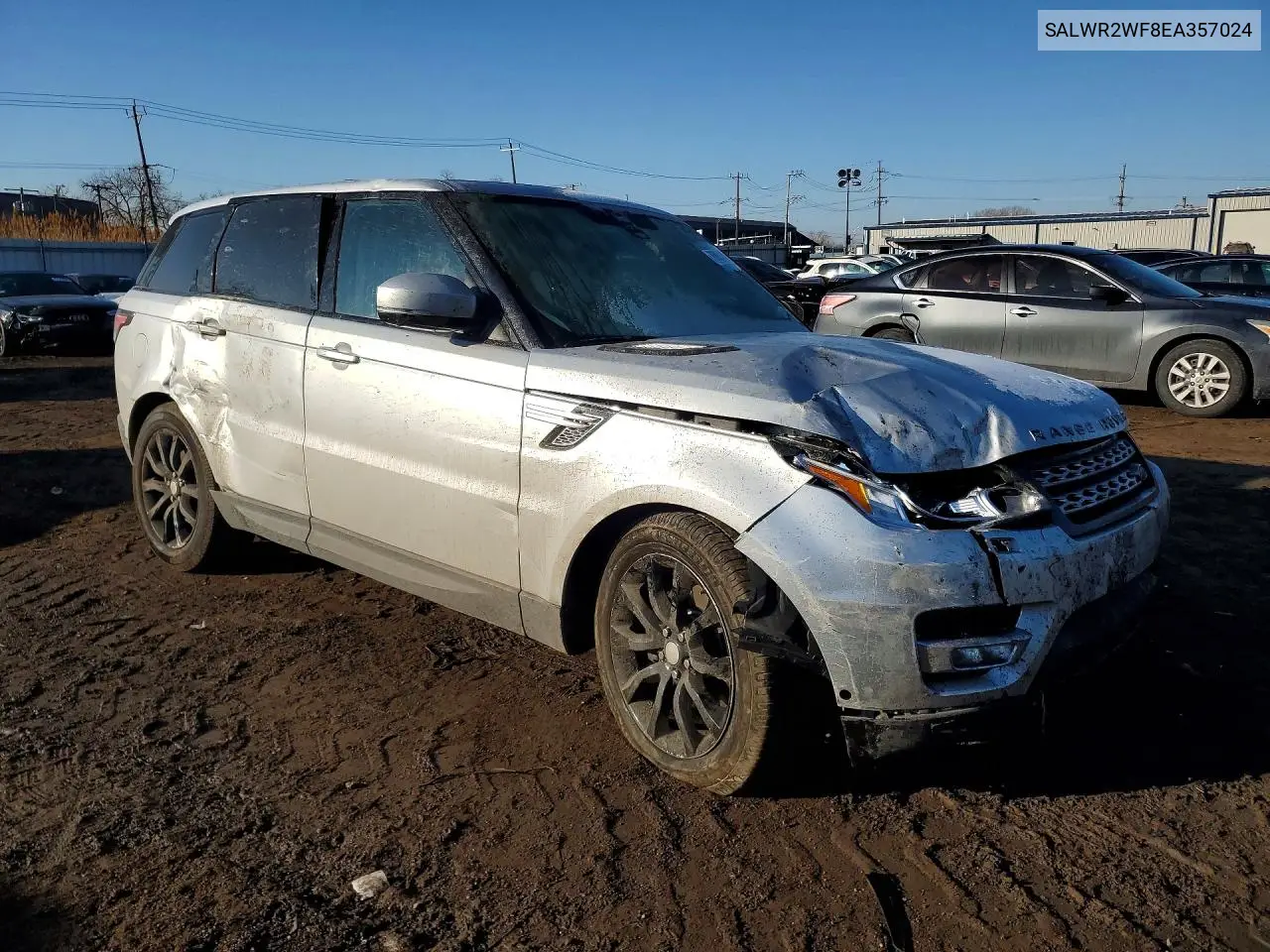 2014 Land Rover Range Rover Sport Hse VIN: SALWR2WF8EA357024 Lot: 76861405