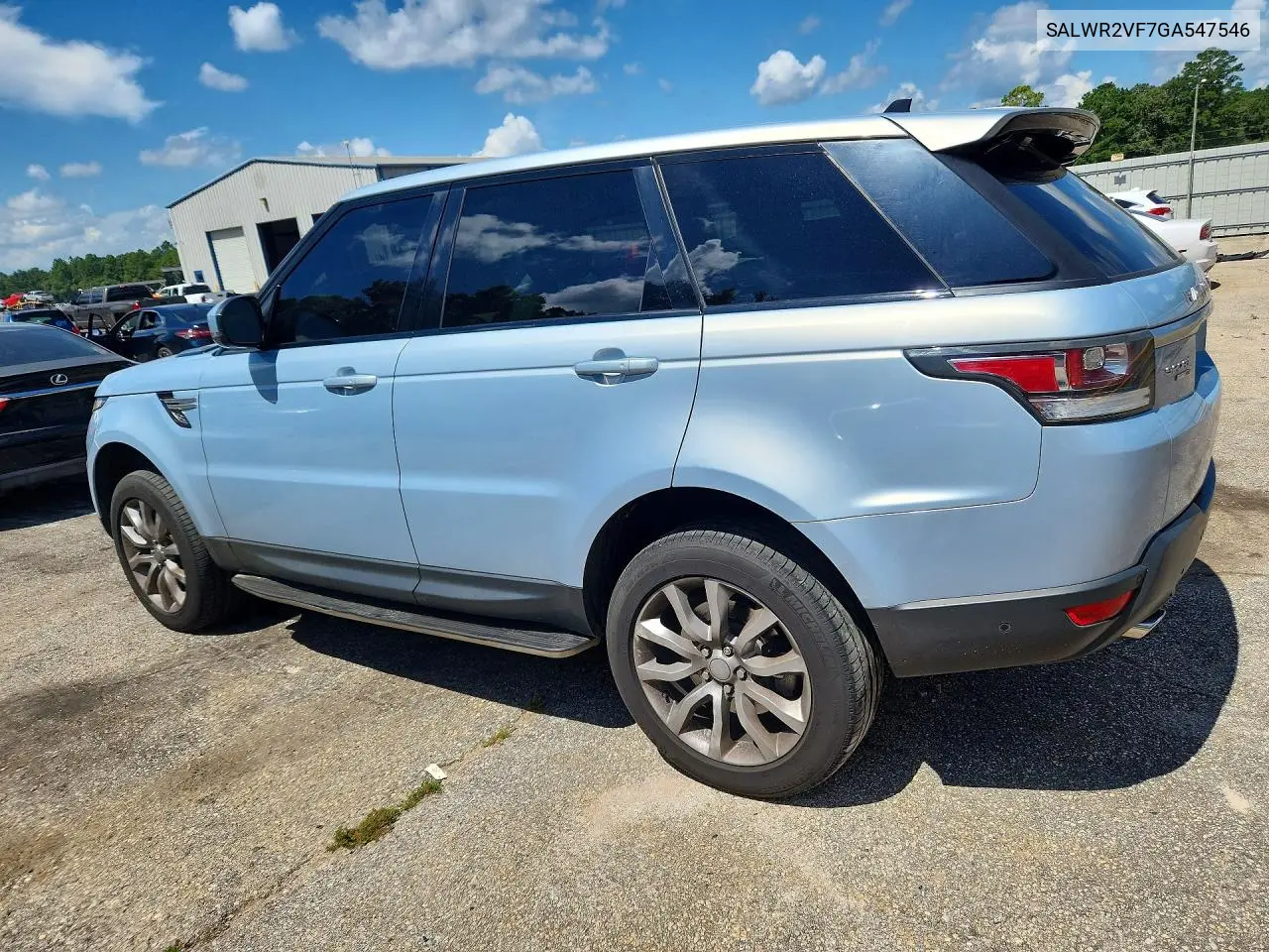 2016 Land Rover Range Rover Sport Hse VIN: SALWR2VF7GA547546 Lot: 59868976