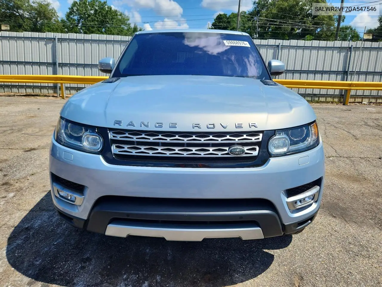 2016 Land Rover Range Rover Sport Hse VIN: SALWR2VF7GA547546 Lot: 59868976