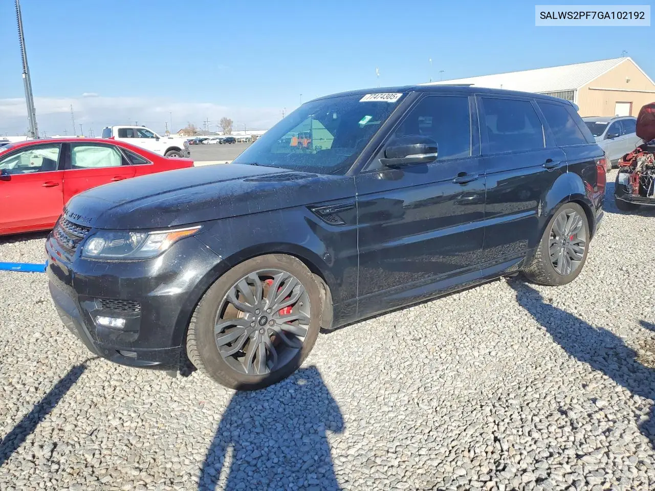 2016 Land Rover Range Rover Sport Hst VIN: SALWS2PF7GA102192 Lot: 77474305