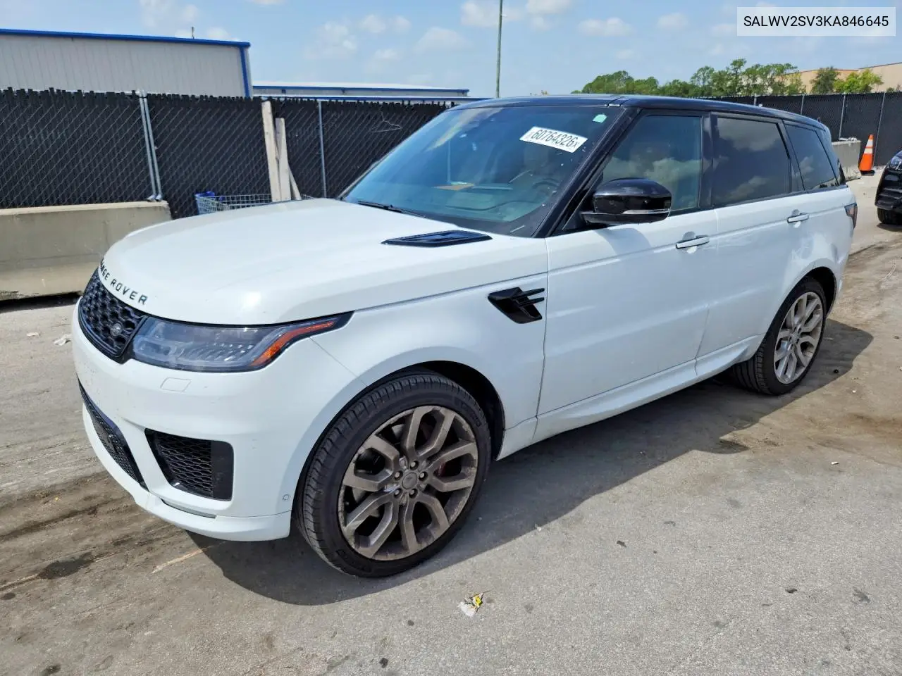 2019 Land Rover Range Rover Sport Hse Dynamic VIN: SALWV2SV3KA846645 Lot: 60764326