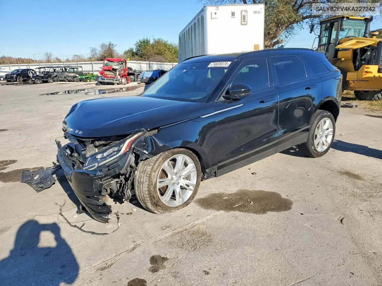 2019 Land Rover Range Rover Velar S VIN: SALYB2FV4KA227242 Lot: 74628575