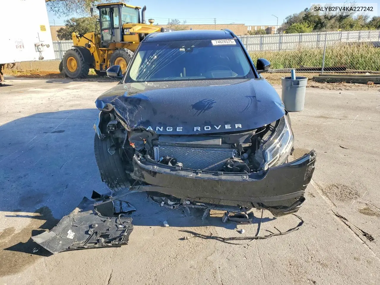 2019 Land Rover Range Rover Velar S VIN: SALYB2FV4KA227242 Lot: 74628575