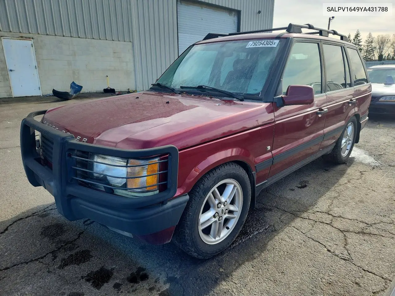 2000 Land Rover Range Rov VIN: SALPV1649YA431788 Lot: 79254305