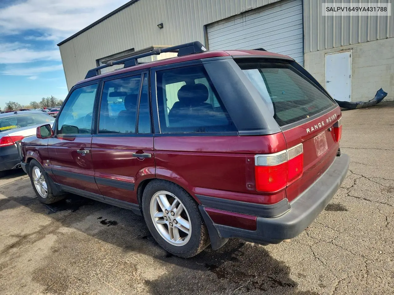 2000 Land Rover Range Rov VIN: SALPV1649YA431788 Lot: 79254305
