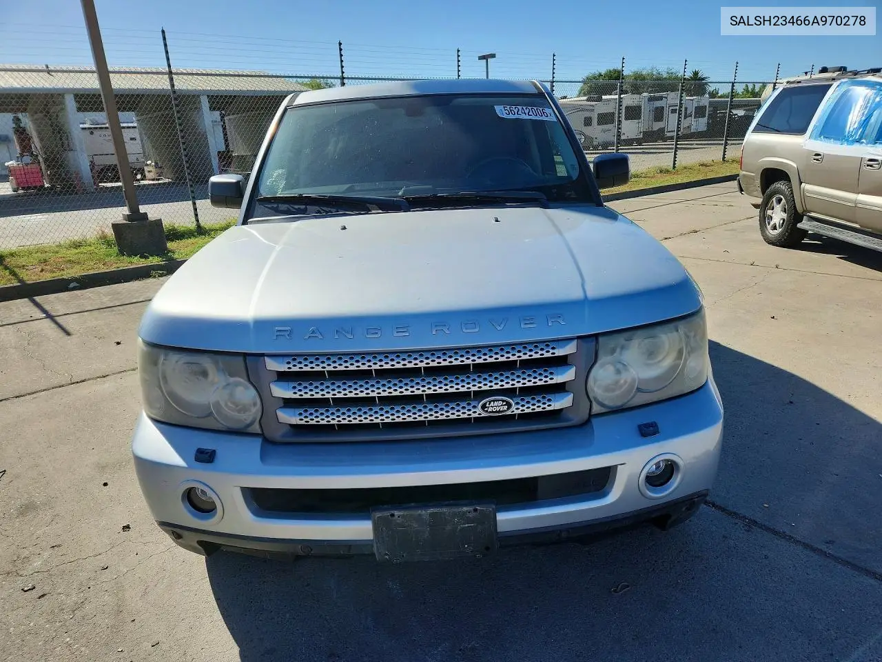 2006 Land Rover Range Rover Sport Supercharged VIN: SALSH23466A970278 Lot: 56242006
