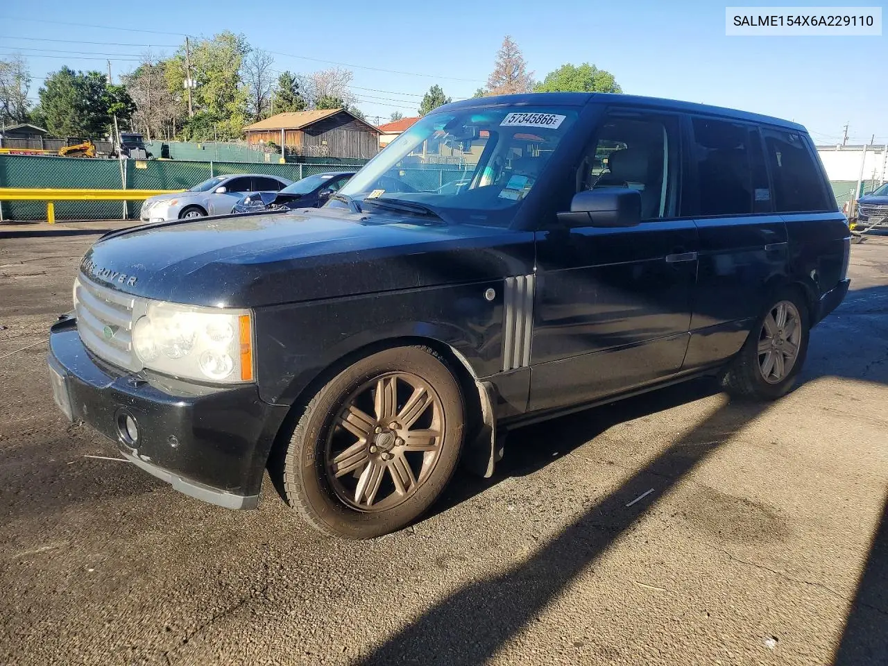 2006 Land Rover Range Rover Hse VIN: SALME154X6A229110 Lot: 57345866