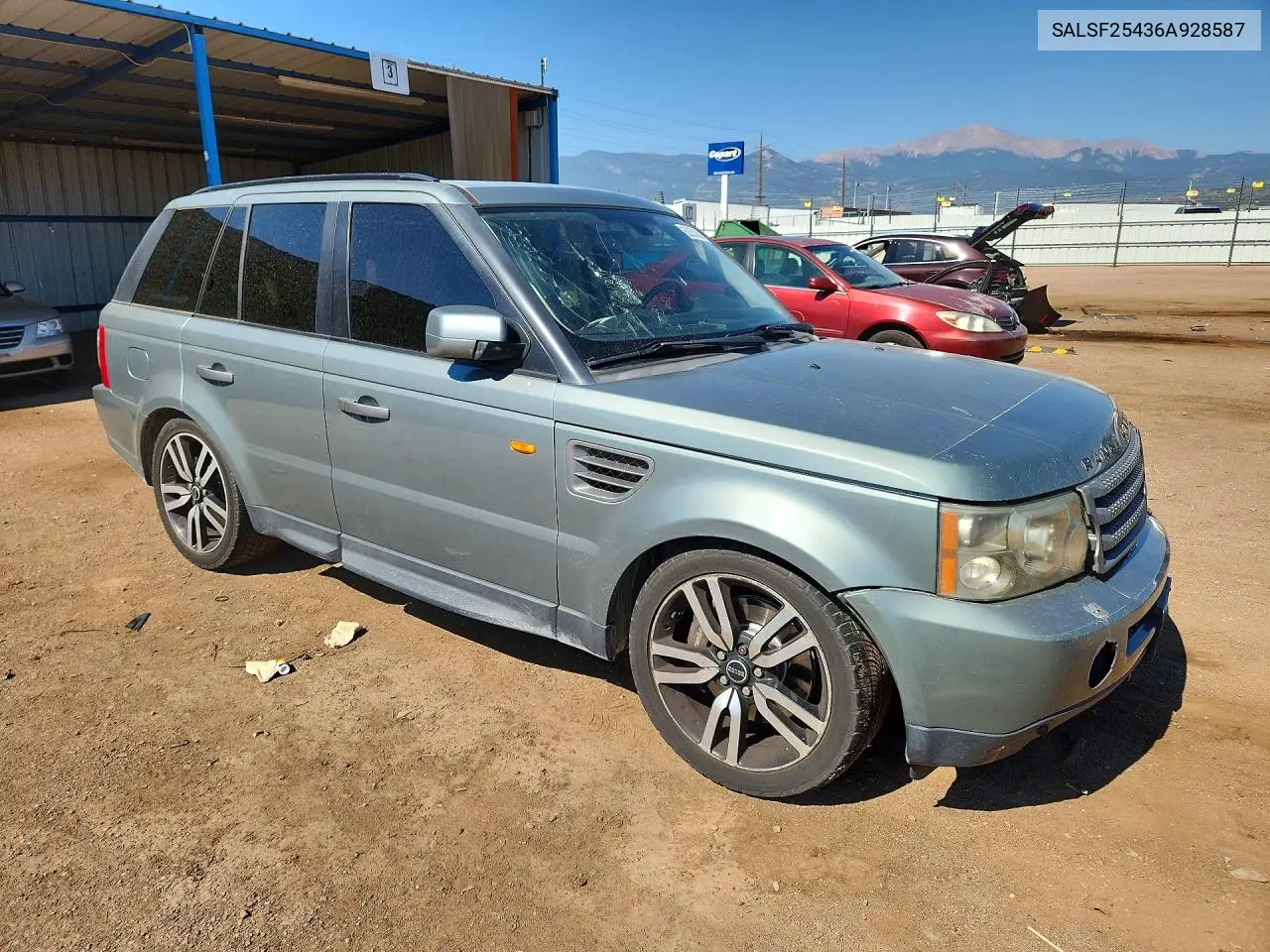 2006 Land Rover Range Rover Sport Hse VIN: SALSF25436A928587 Lot: 60553306