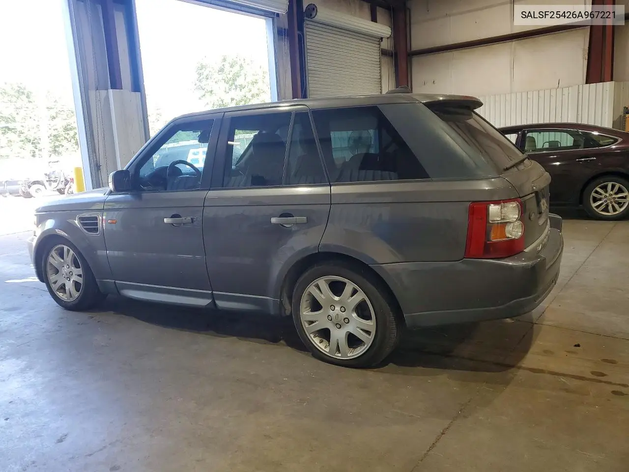 2006 Land Rover Range Rover Sport Hse VIN: SALSF25426A967221 Lot: 62165796