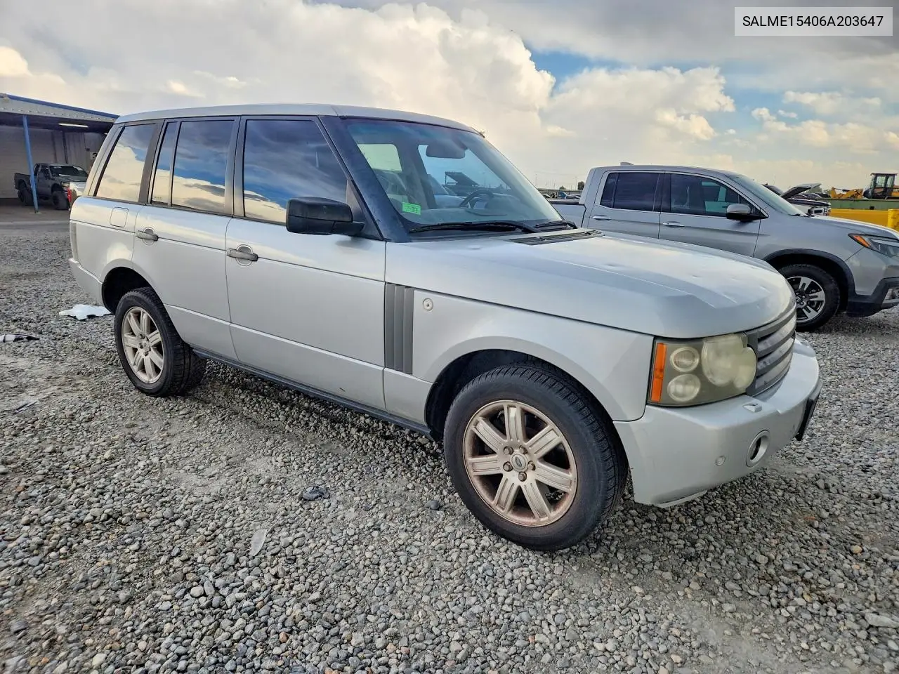 2006 Land Rover Range Rover Hse VIN: SALME15406A203647 Lot: 85620595