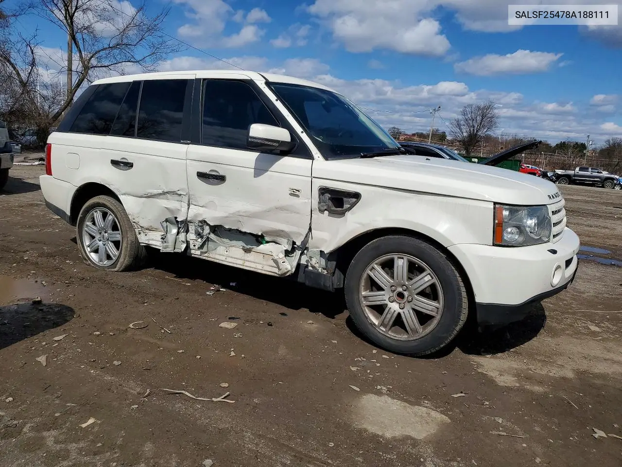 2008 Land Rover Range Rover Sport Hse VIN: SALSF25478A188111 Lot: 46396336