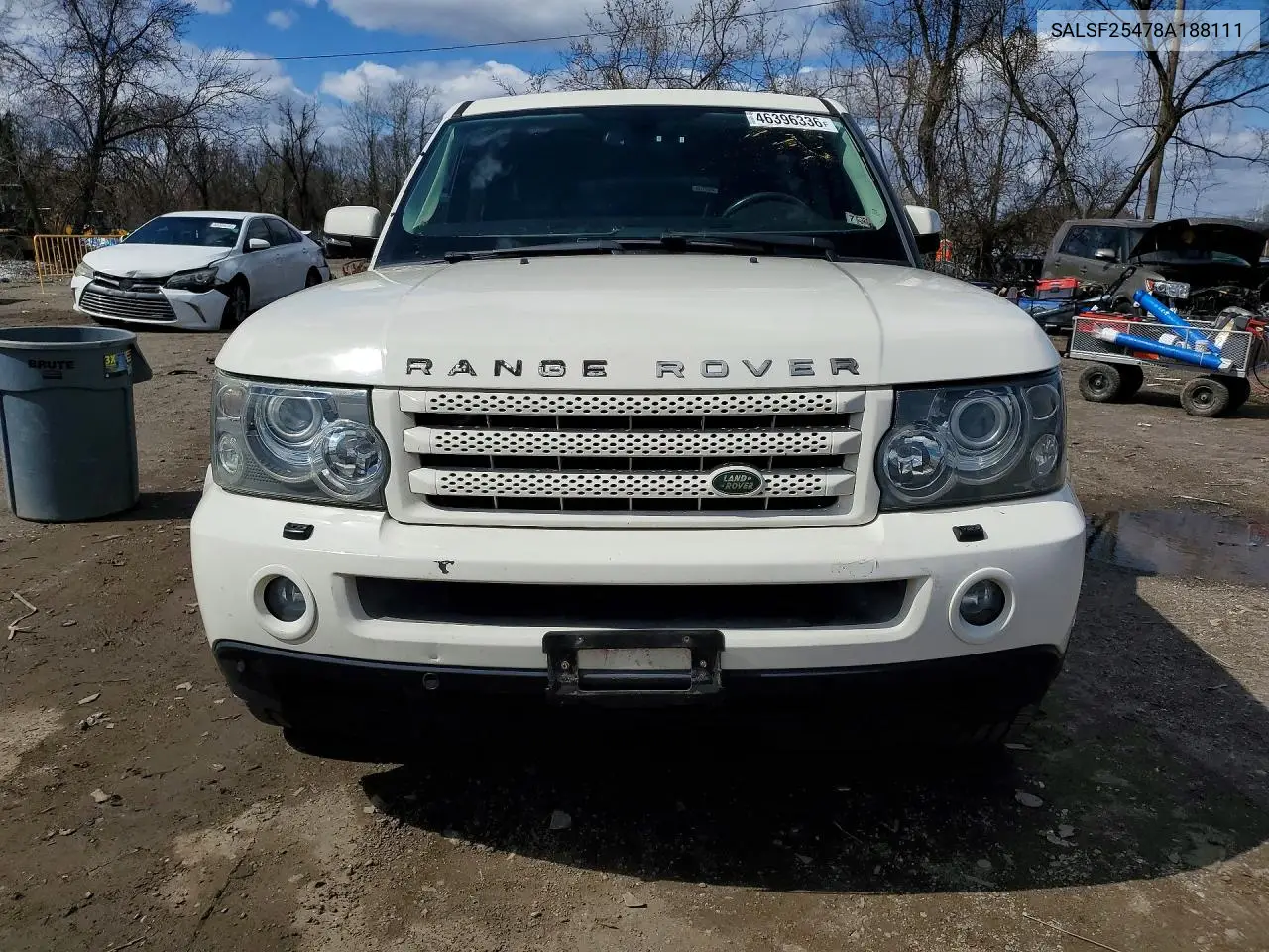 2008 Land Rover Range Rover Sport Hse VIN: SALSF25478A188111 Lot: 46396336