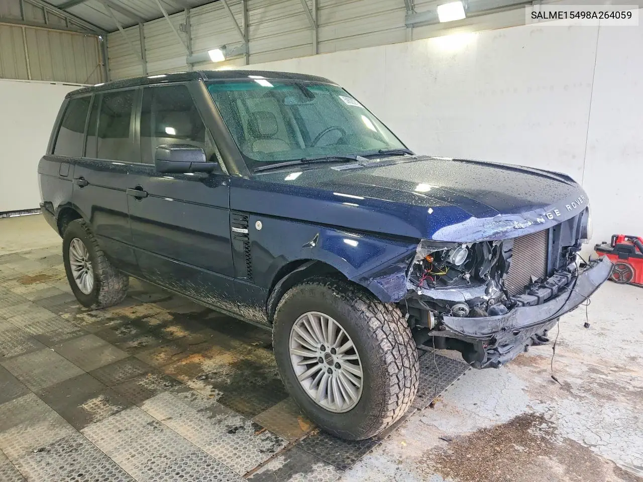 2008 Land Rover Range Rover Hse VIN: SALME15498A264059 Lot: 59020216