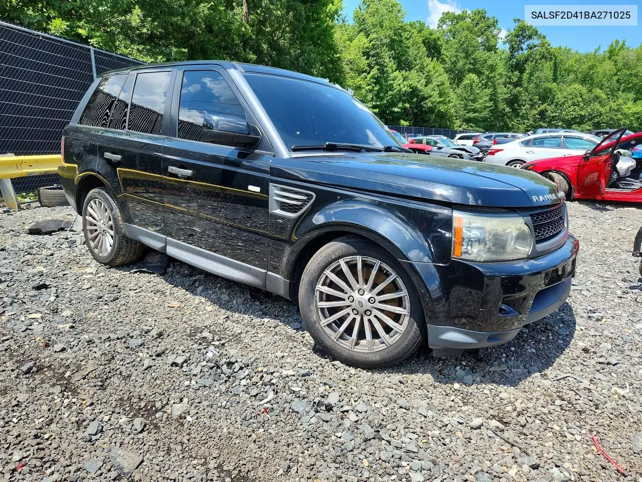 2011 Land Rover Range Rover Sport Hse VIN: SALSF2D41BA271025 Lot: 56967256