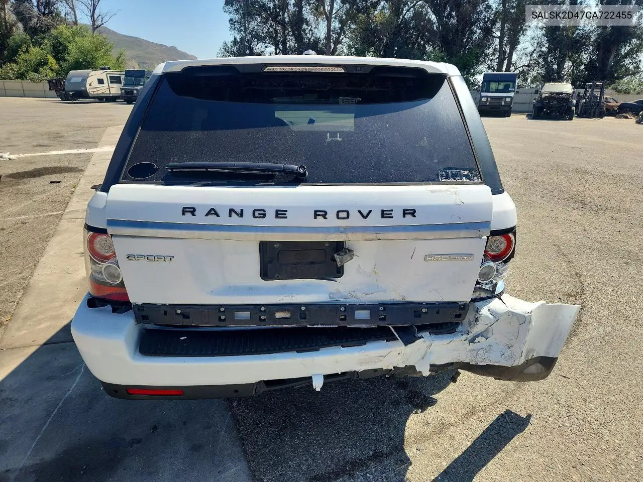 2012 Land Rover Range Rover Sport Hse Luxury VIN: SALSK2D47CA722455 Lot: 58310236