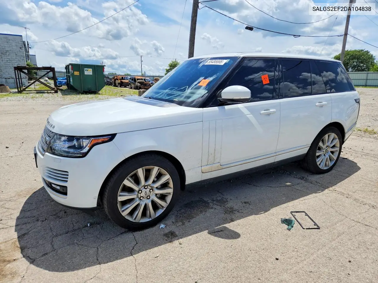 2013 Land Rover Range Rover Supercharged VIN: SALGS2EF2DA104838 Lot: 58486666
