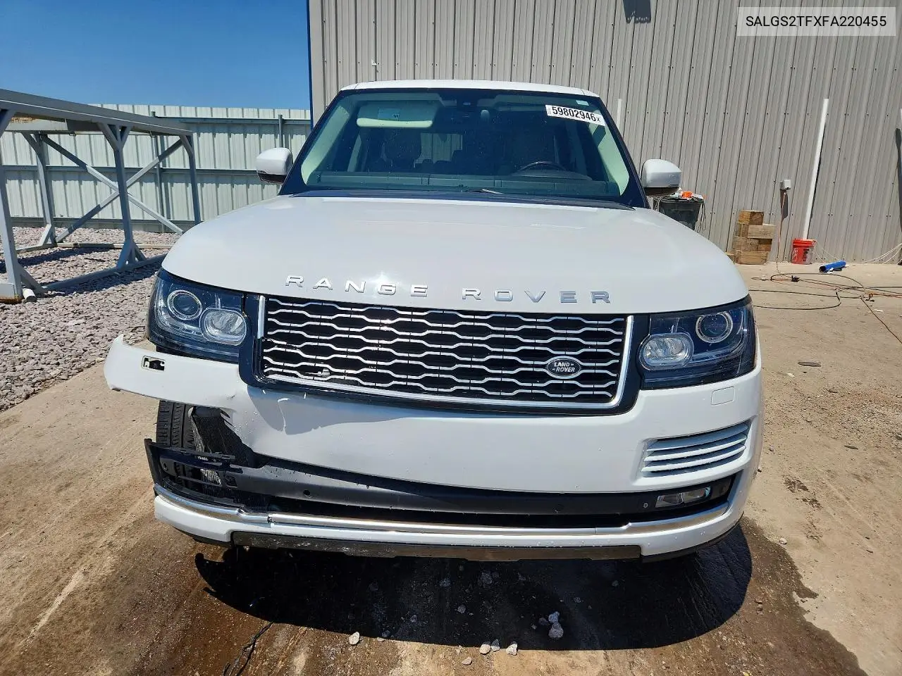 2015 Land Rover Range Rover Supercharged VIN: SALGS2TFXFA220455 Lot: 59802946
