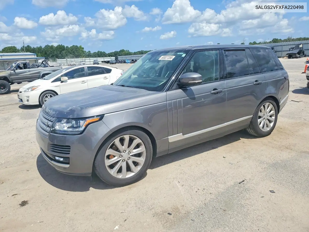 2015 Land Rover Range Rover Hse VIN: SALGS2VFXFA220498 Lot: 60827356