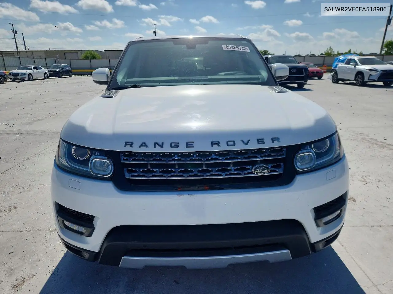 2015 Land Rover Range Rover Sport Hse VIN: SALWR2VF0FA518906 Lot: 85985935