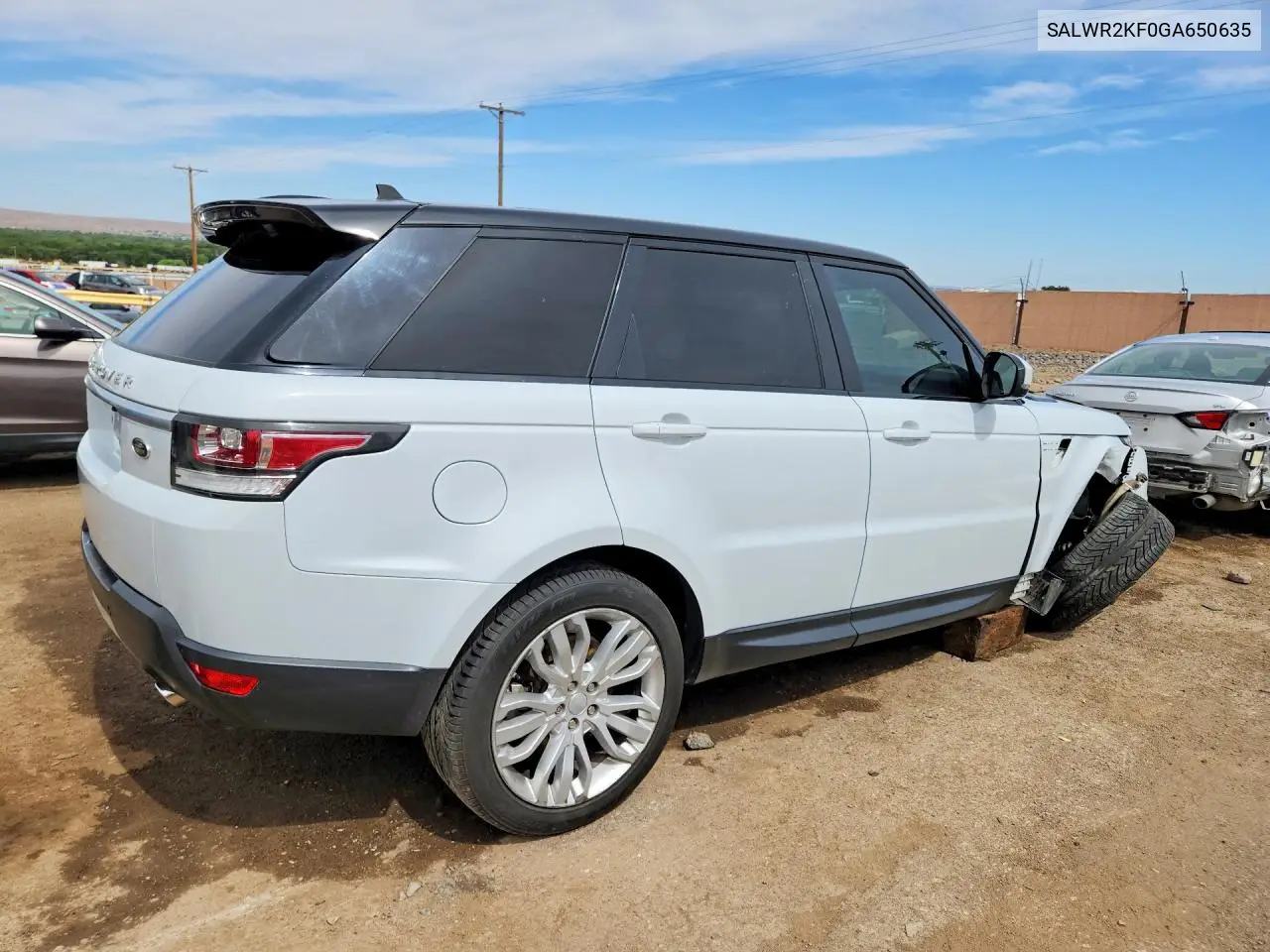 2016 Land Rover Range Rover Sport Hse VIN: SALWR2KF0GA650635 Lot: 54629196