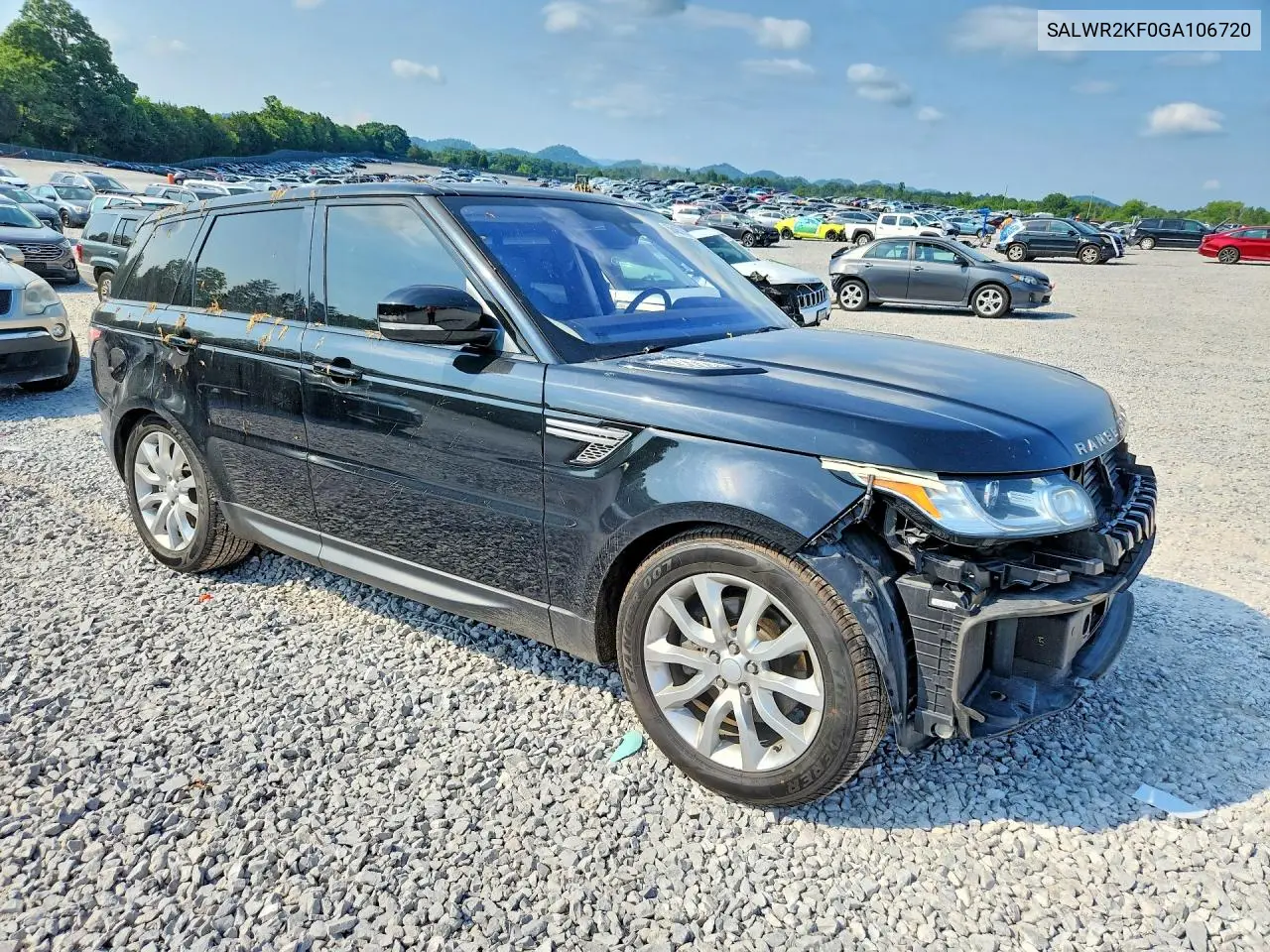 2016 Land Rover Range Rover Sport Hse VIN: SALWR2KF0GA106720 Lot: 56465786