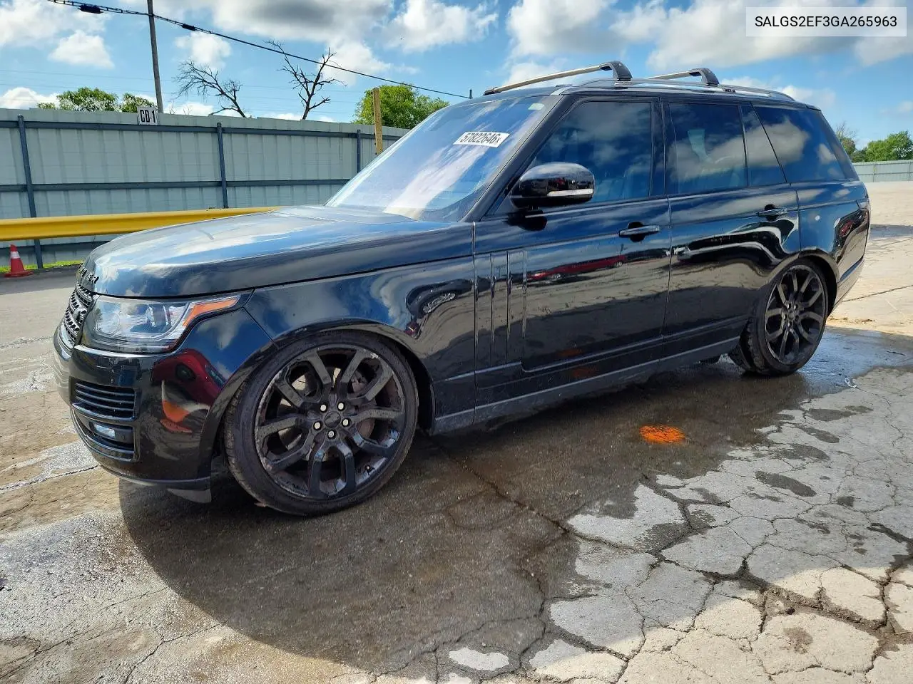 2016 Land Rover Range Rover Supercharged VIN: SALGS2EF3GA265963 Lot: 57822646