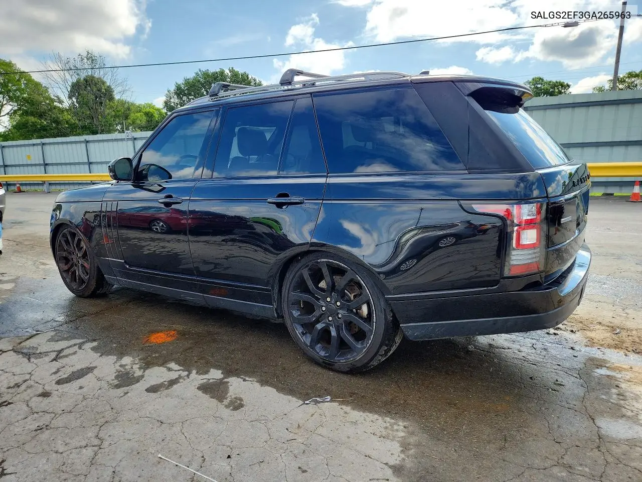 2016 Land Rover Range Rover Supercharged VIN: SALGS2EF3GA265963 Lot: 57822646