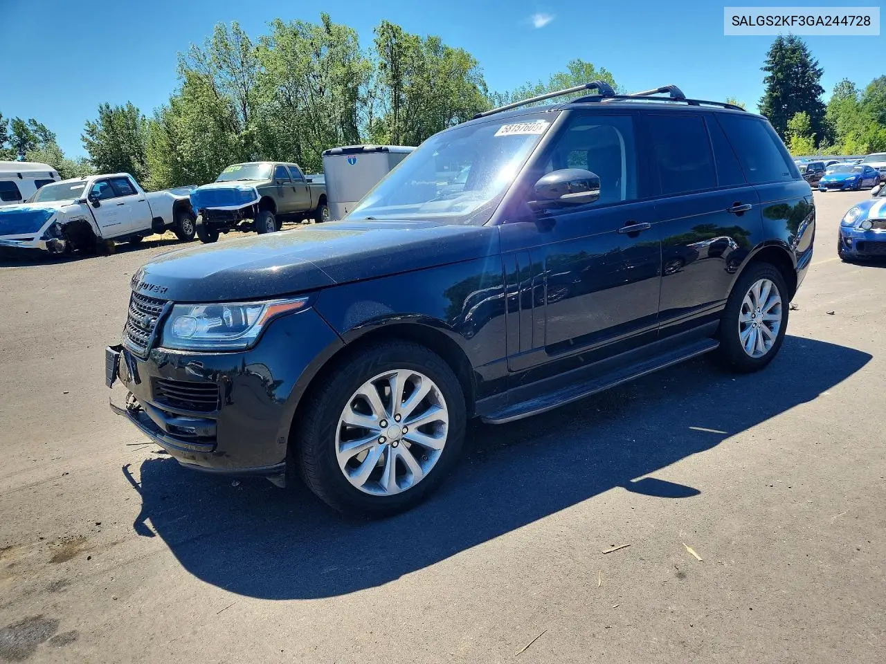 2016 Land Rover Range Rover Hse VIN: SALGS2KF3GA244728 Lot: 58157606