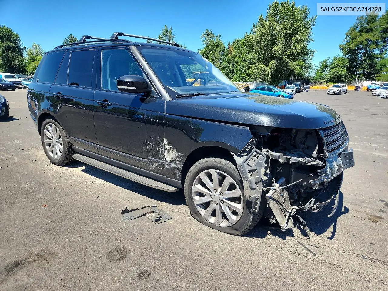 2016 Land Rover Range Rover Hse VIN: SALGS2KF3GA244728 Lot: 58157606