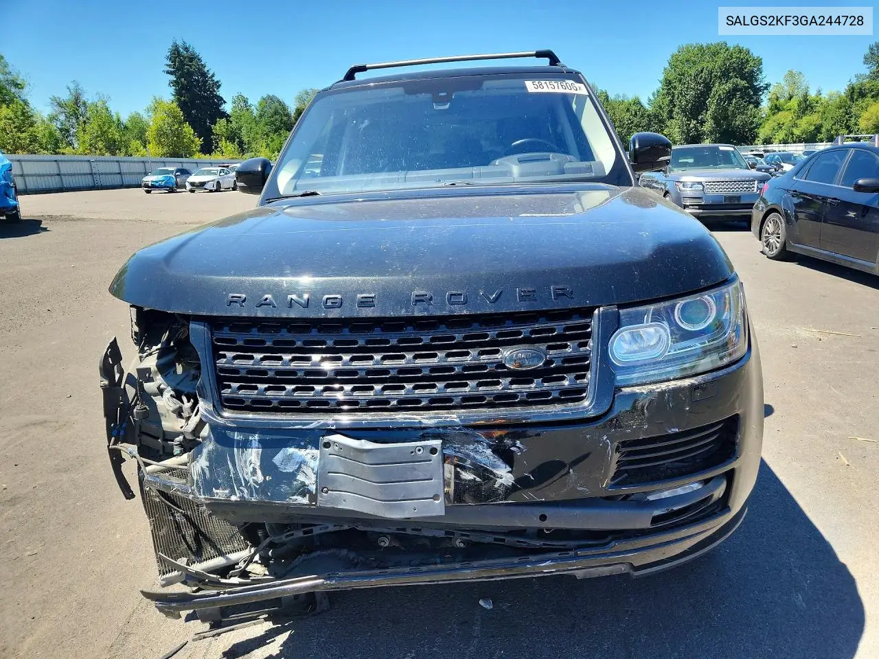 2016 Land Rover Range Rover Hse VIN: SALGS2KF3GA244728 Lot: 58157606
