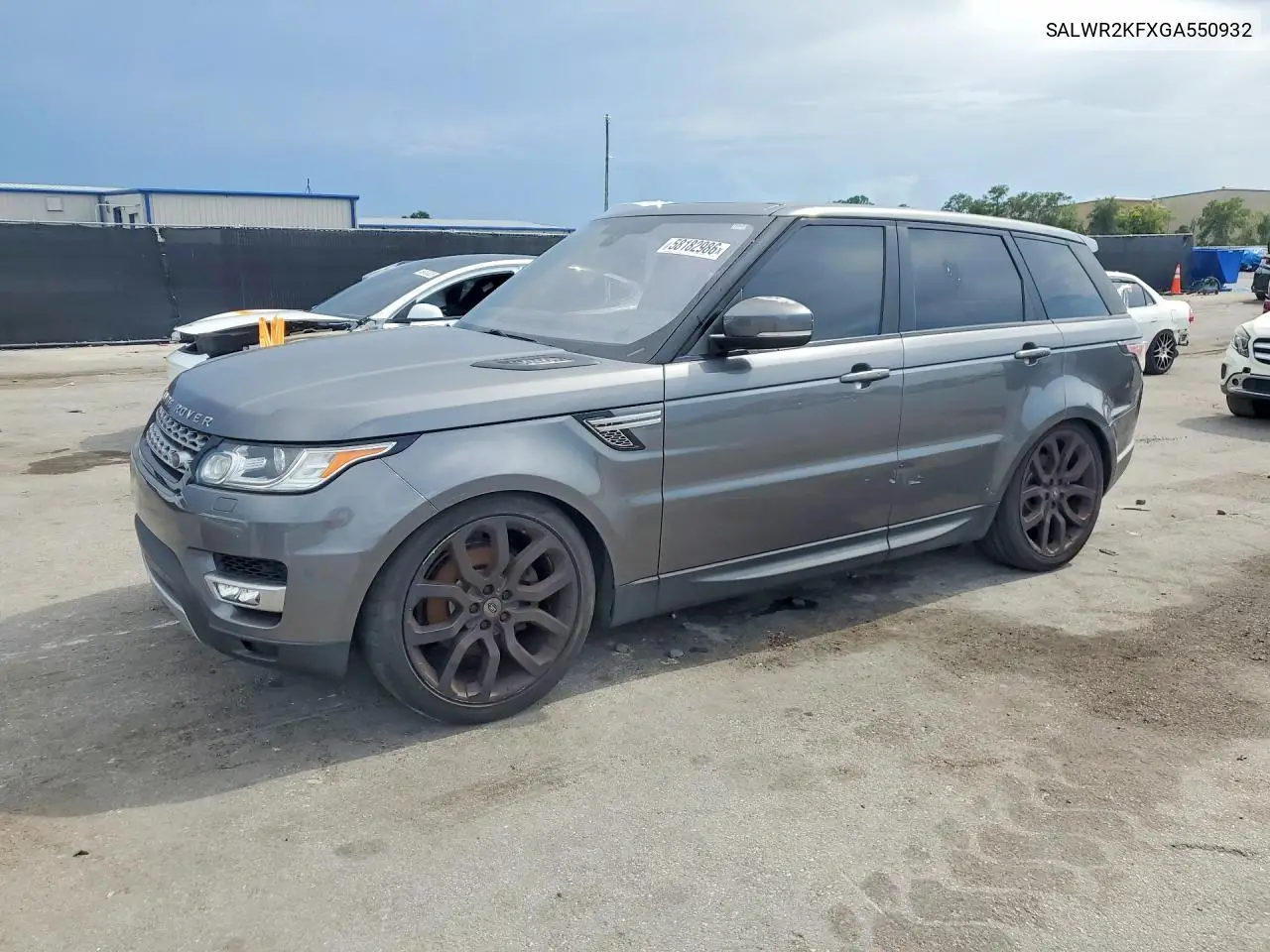 2016 Land Rover Range Rover Sport Hse VIN: SALWR2KFXGA550932 Lot: 58182986
