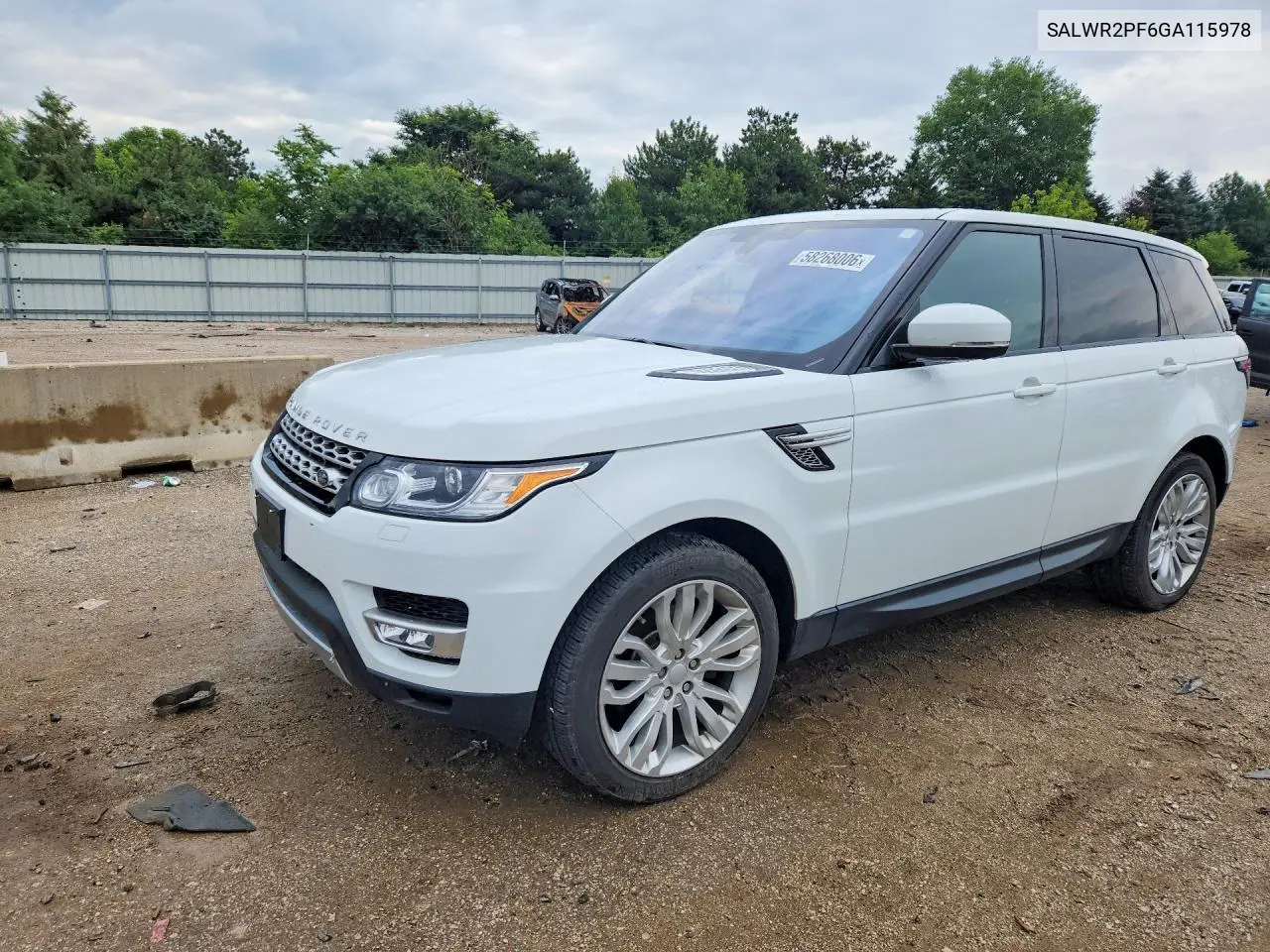 2016 Land Rover Range Rover Sport Hse VIN: SALWR2PF6GA115978 Lot: 58268006