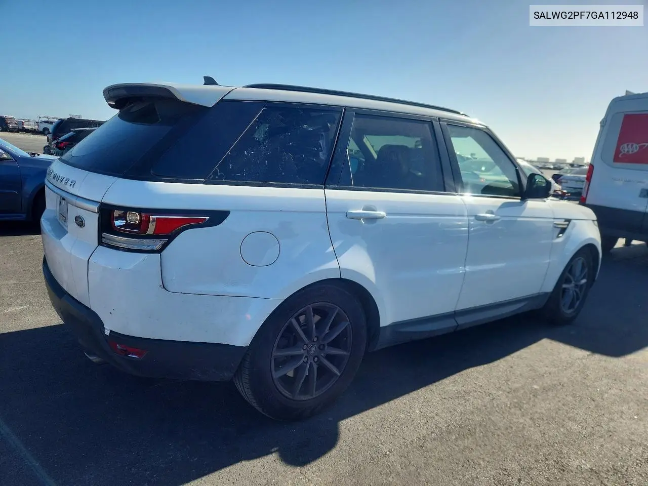 2016 Land Rover Range Rover Sport Se VIN: SALWG2PF7GA112948 Lot: 59287046
