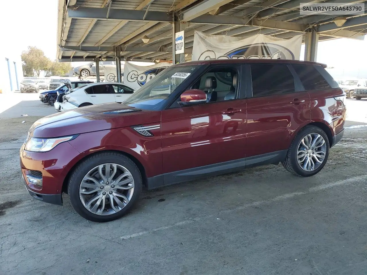 2016 Land Rover Range Rover Sport Hse VIN: SALWR2VF5GA643790 Lot: 59350356